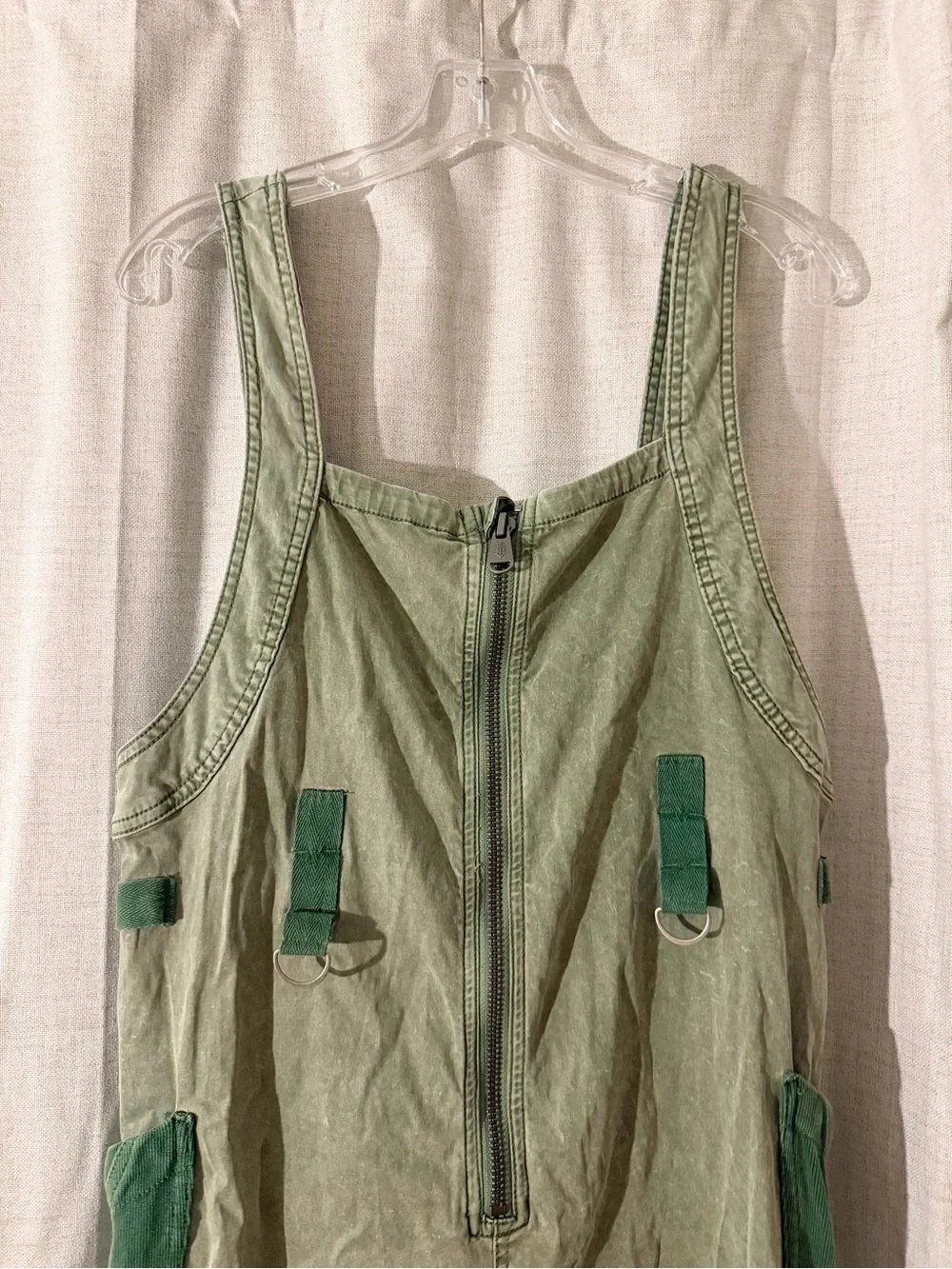 FP Movement Two-Tone Green Cargo Overalls - size small